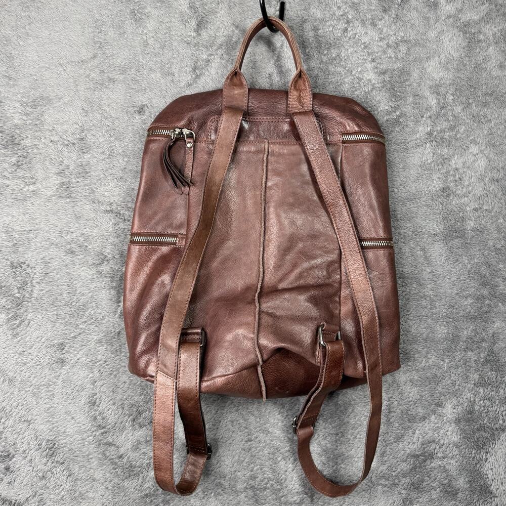 Vilenca Holland Backpack Cognac Brown Genuine Leather 15" Rucksack Lined Zip - Picture 2 of 7